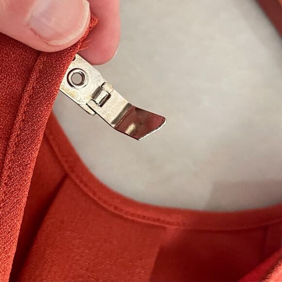 Burnt Orange Racerback Cami, Clasp Closure, High Neck, Double Spaghetti Strap, S - Picture 5 of 11